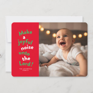 Make a joyful noise fun religious Christmas photo Holiday Card