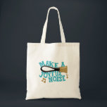 Make a Joyful Noise Handbell Ringers Players Tote Bag<br><div class="desc">Show off your love of playing handbells or grab the perfect gift for your favorite handball ringer. An illustration of a handbell is accompanied by the message MAKE A JOYFUL NOISE in bold teal blue lettering on this tote bag.</div>