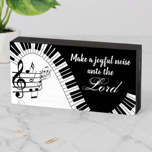Make A Joyful Noise Unto The Lord Bible Verse Wooden Box Sign