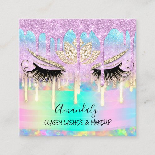 Make a Lasting Impression with Makeup Eyelash an Square Business Card