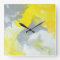 'Make A Mess' Grey and Yellow Abstract Art Clock