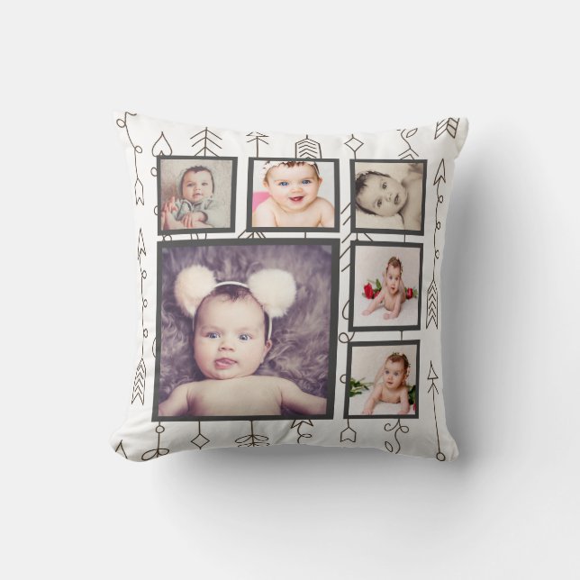 Make a Personalized Photo Template Arrow Pattern Throw Pillow (Front)
