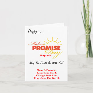 Make A Promise Day Greeting Card - Blank Inside