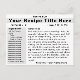 Make a Recipe Card