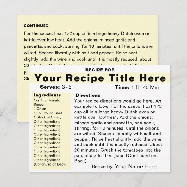 Make a Recipe Card (Front/Back)