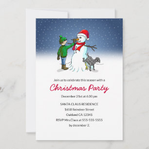 Make a Snowman Christmas Party Invitation