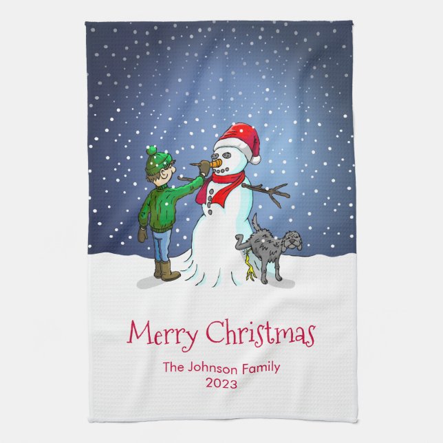 Make a Snowman Kitchen Towel (Vertical)