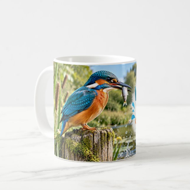 Make a Splash Kingfisher Coffee Mug (Front Left)