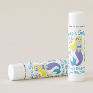 Make a Splash! Mermaid Bubbles Birthday Party Lip Balm