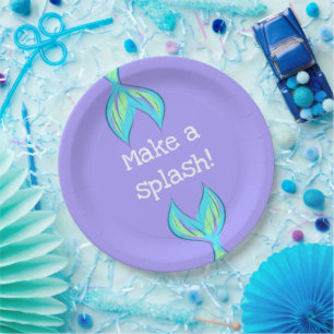 Make a Splash! Mermaid Purple Paper Plates