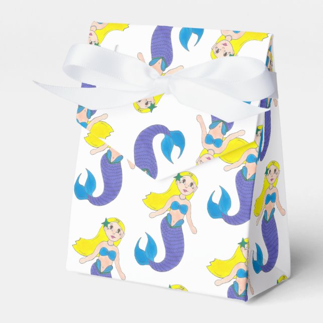Make a Splash Swimming Mermaid Birthday Party Favor Boxes (Front Side)