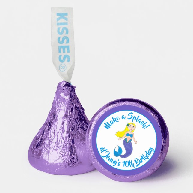 Make a Splash Swimming Mermaid Birthday Party Hershey®'s Kisses® (Front)