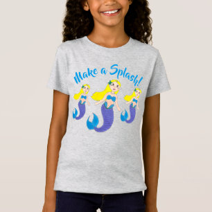 Make a Splash Swimming Mermaid Birthday Party T-Shirt
