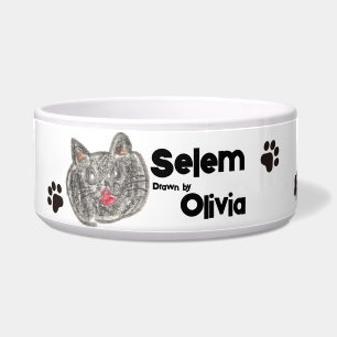 Make a Treasure by your Artwork   cat Bowl