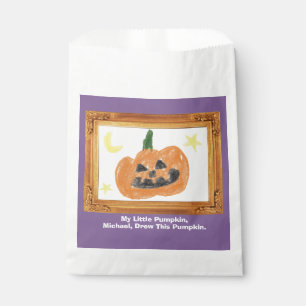 Make a Treasure By Your Kid's Art Work   Pumpkin  Favor Bag