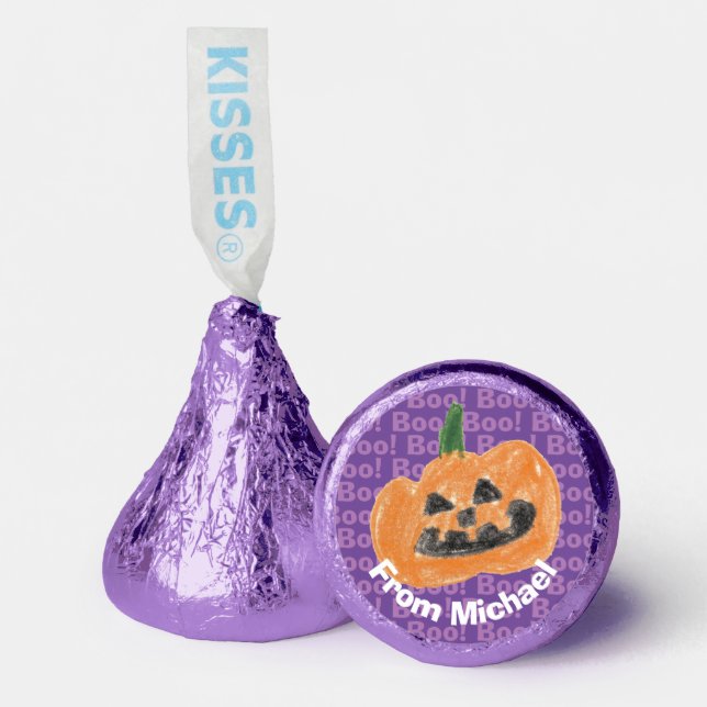 Make a Treasure By Your Kid's Art Work | Pumpkin Hershey®'s Kisses® (Front)