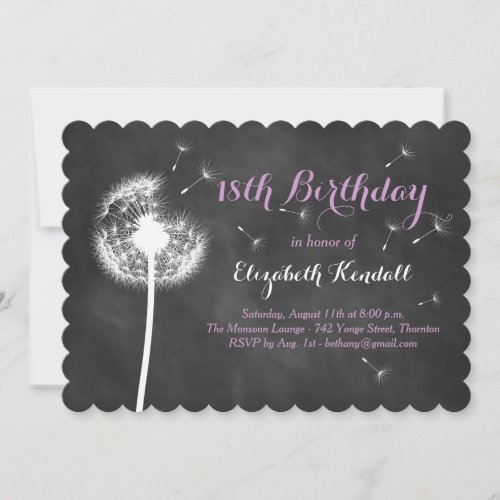 Make a Wish 18th Birthday Invitation purple