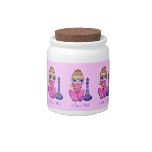 Make a Wish 5 Pink Genie Girls & Magic Bottles Candy Jar