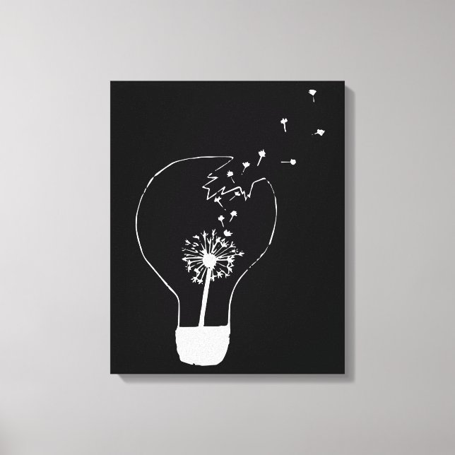 Make a Wish Abstract Dandelion Flower Canvas Print (Front)