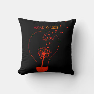 Make a Wish Abstract Dandelion Flower Throw Pillow