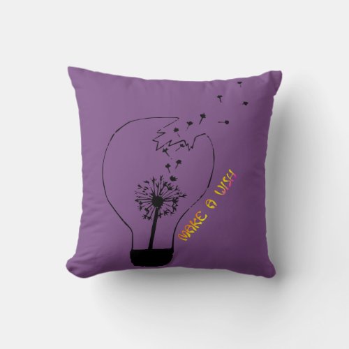 Make a Wish Abstract Dandelion Throw Pillow