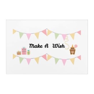 Make A Wish Acrylic Wall Art – Birthday Party Bann