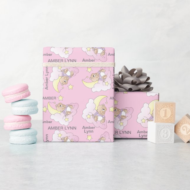 Make a Wish Baby Girl Wrapping Paper (Baby Shower)