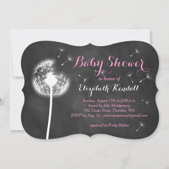 Make a Wish! Baby Shower Invitation (pink) (Front)