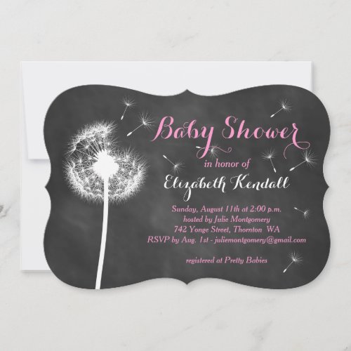 Make a Wish Baby Shower Invitation pink