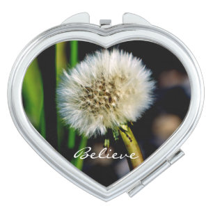 Make a Wish, Believe, Dandelion Compact Mirror