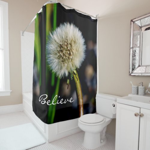 Make a Wish Believe Dandelion Shower Curtain