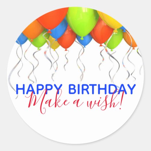 Make a Wish Big Birthday Stickers