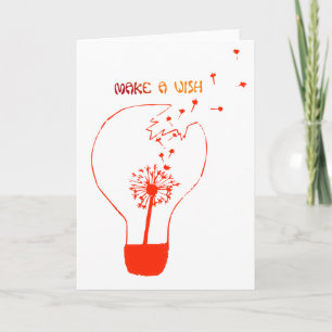 Make a Wish Birthday Card. Abstract Dandelion Card