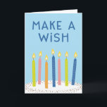 Make a wish birthday card - blue<br><div class="desc">This greeting card is perfect for any birthday.</div>