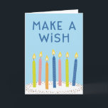 Make a wish birthday card - blue<br><div class="desc">This greeting card is perfect for any birthday.</div>