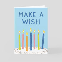 Make a wish birthday card - blue