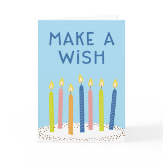 Make a wish birthday card - blue