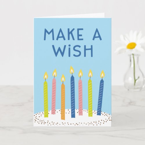 Make a wish birthday card _ blue