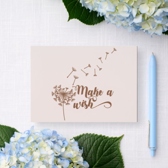 Make A Wish Birthday Letterpress Style Card (Insitu (Wedding))