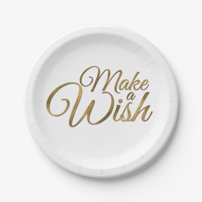Make a Wish Birthday Paper Plates (Front)