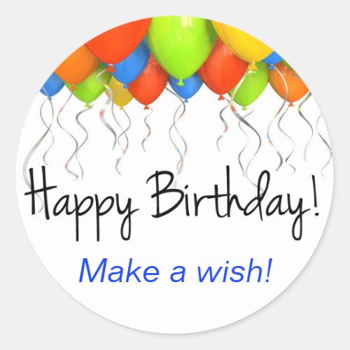 Make a Wish Birthday Stickers