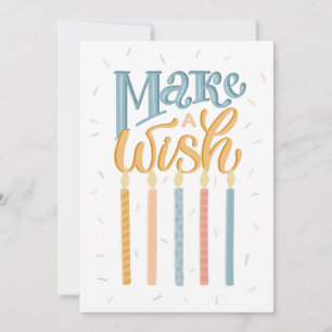 Make a wish. Birthday typography lettering friend