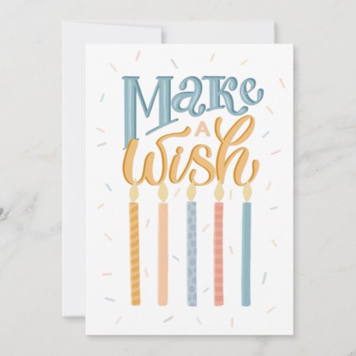 Make a wish Birthday typography lettering friend