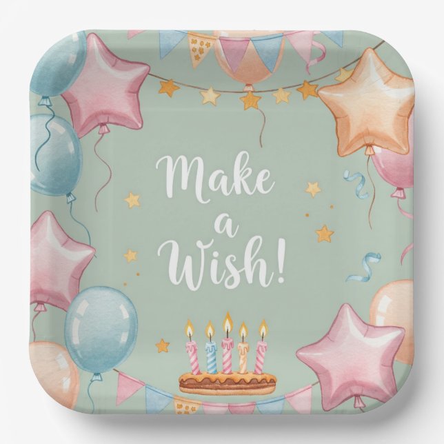  Make a Wish, by Natasha Us   Paper Plates (Front)