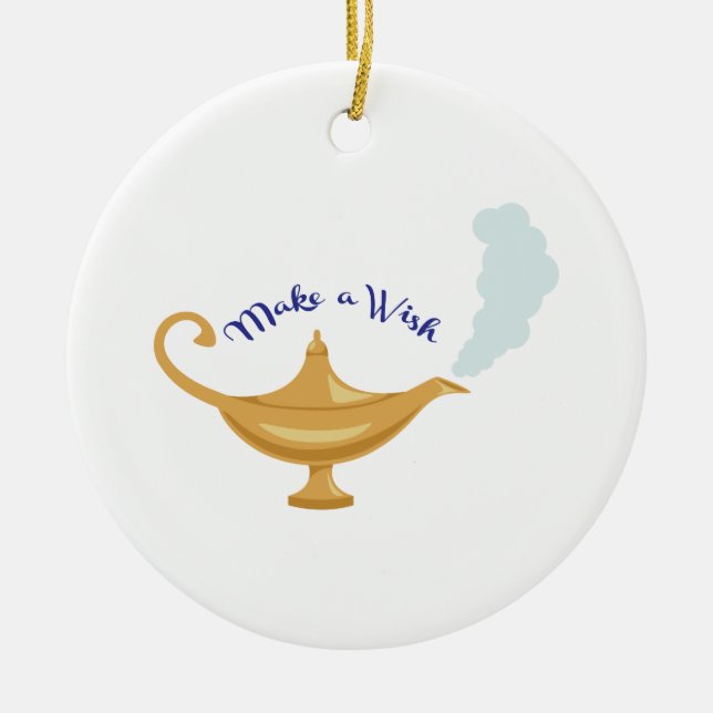 Make A Wish Ceramic Ornament (Front)