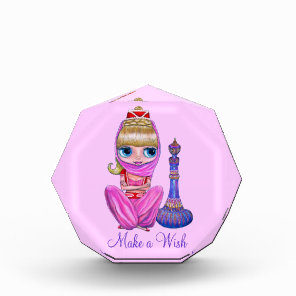 Make a Wish Cute Genie in Pink with Magic Bottle Award