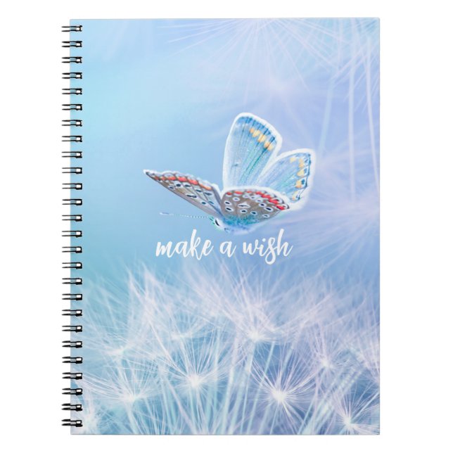 Make a Wish Dandelion and Butterfly Design Notebook (Front)