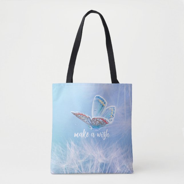 Make a Wish Dandelion and Butterfly Design Tote (Front)
