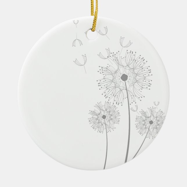 Make A Wish Dandelion Ceramic Ornament (Front)
