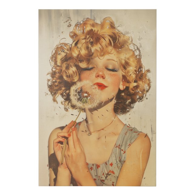 Make a Wish Dandelion Faux Canvas Print (Front)